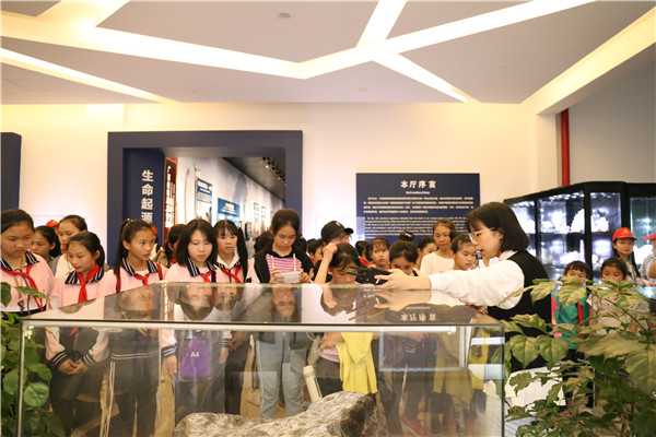 二塘中心校学生参观地质博物馆(韦兰宇拍摄)